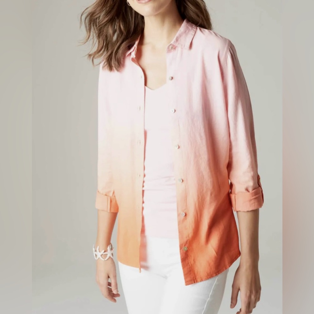 j.jill Woman’s Orange  Top with Long Sleeves, Sz L